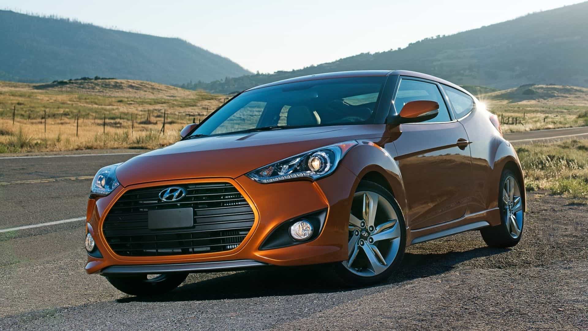 2013 hyundai veloster turbo front quarter orange